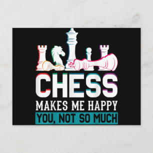 Cartes Pour Fêtes Annuelles Les échecs me rendent heureux Humour drôle Cadeau