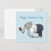 Cartes Pour Fêtes Annuelles Les éléphants Joyeux Valentin (Devant / Derrière)