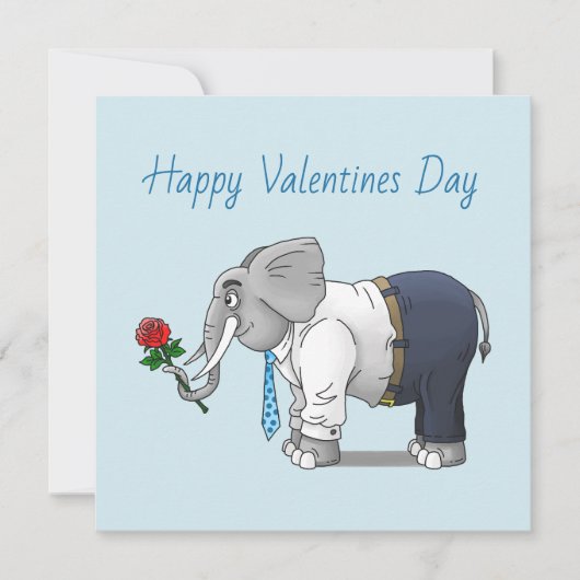Cartes Pour Fêtes Annuelles Les éléphants Joyeux Valentin (Devant)