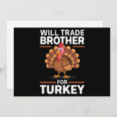 Cartes Pour Fêtes Annuelles Les enfants de Thanksgiving échangeront leur frère (Devant / Derrière)