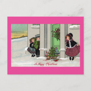 Cartes Pour Fêtes Annuelles Les enfants excités attendent Xmas surprise