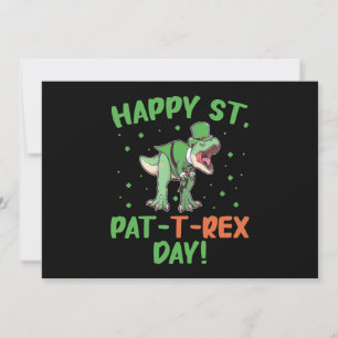 Cartes Pour Fêtes Annuelles Les enfants heureux St Pat Trex Day Dino St Patric