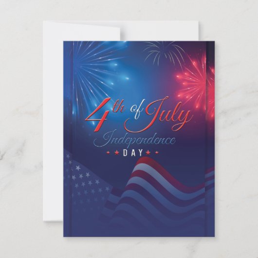 Cartes Pour Fêtes Annuelles Les feux d'artifice modernes, quatrième juillet (Devant)