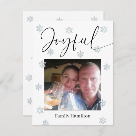 Cartes Pour Fêtes Annuelles Les flocons de neige Joyeux Noël Joyeux (Devant / Derrière)