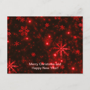 Cartes Pour Fêtes Annuelles Les flocons de neige sur l'Arrière - plan rouge pr