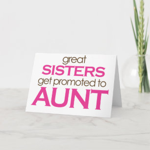 Cartes Pour Fêtes Annuelles Les Grandes Soeurs Sont Promues À Tante