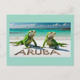Cartes Pour Fêtes Annuelles Les iguanes verts en Aruba