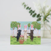 Cartes Pour Fêtes Annuelles Les lapins de Pâques du Labrador! ! (Debout devant)