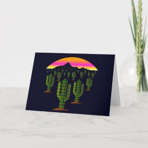 Cartes Pour Fêtes Annuelles Les lumières de Noël de l'Arizona Saguaro Cactus a
