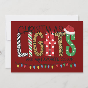 Cartes Pour Fêtes Annuelles Les lumières de Noël sont ma couleur préférée Sant
