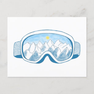 Cartes Pour Fêtes Annuelles Les lunettes de ski de montagne
