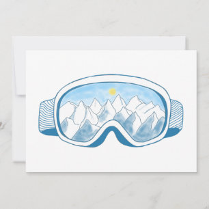 Cartes Pour Fêtes Annuelles Les lunettes de ski de montagne