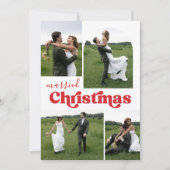 Cartes Pour Fêtes Annuelles Les mariés mariés Noël Photo Collage Arch (Devant)