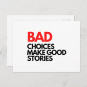 Cartes Pour Fêtes Annuelles Les mauvais choix font les bonnes histoires Classi (Devant / Derrière)