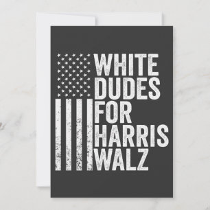 Cartes Pour Fêtes Annuelles Les Mecs Blancs De Harris Walz Élection Du Drapeau