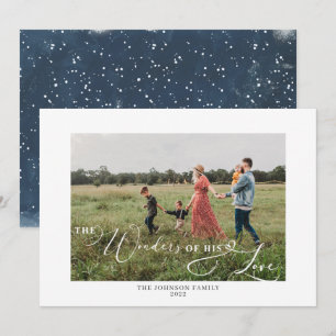 Cartes Pour Fêtes Annuelles Les merveilles de son amour Script photo Snowy