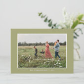 Cartes Pour Fêtes Annuelles Les merveilles de son amour Script photo vert (Debout devant)