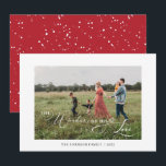 Cartes Pour Fêtes Annuelles Les merveilles de son amour Typographie photo Roug<br><div class="desc">The Wonders of His Love Photo Typography Red Holiday Card Pop dans votre photo préférée et ajoutez votre nom. C'est tout ! Si simple.</div>