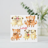 Cartes Pour Fêtes Annuelles Les mignons animaux (Debout devant)