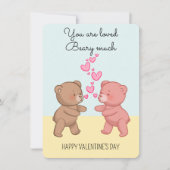 Cartes Pour Fêtes Annuelles Les mignons ours dans l'amour vont serrer dans les (Devant)