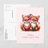 Les mignons renards orange en amour Saint-Valentin