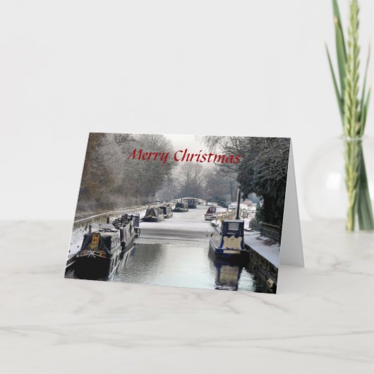 CARTES POUR FÊTES ANNUELLES LES NARROWBOATS DE NOËL (Devant)