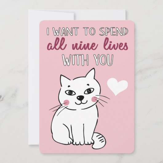 Cartes Pour Fêtes Annuelles Les neuf vies avec vous chat romantique Valentines (Devant)