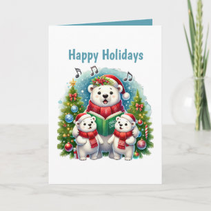Cartes Pour Fêtes Annuelles Les ours polaires de Noël ajoutent un message Joye