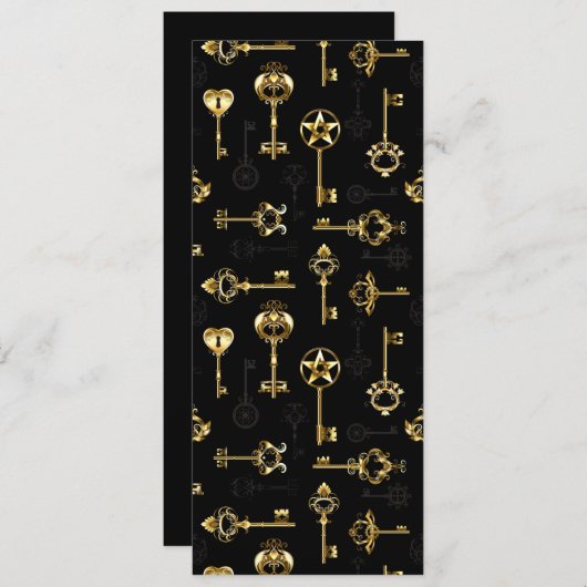 Cartes Pour Fêtes Annuelles Les Patters de Seamless avec Golden Keys (Devant / Derrière)