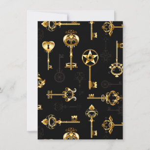 Cartes Pour Fêtes Annuelles Les Patters de Seamless avec Golden Keys