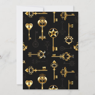 Cartes Pour Fêtes Annuelles Les Patters de Seamless avec Golden Keys