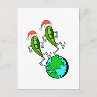 Cartes Pour Fêtes Annuelles Les petits pois en vacances sur Terre
