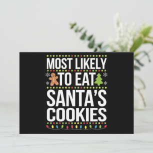 Cartes Pour Fêtes Annuelles Les Plus Susceptibles De Manger Santas Cookies Noë