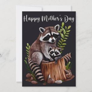 Cartes Pour Fêtes Annuelles Les Raccoons de la journée de Happy Mother