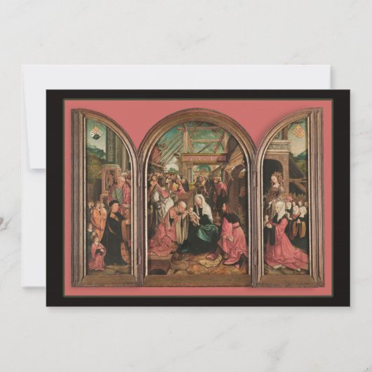 Cartes Pour Fêtes Annuelles Les Rois Mages adorent l'Enfant Jésus (Devant)