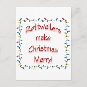 Cartes Pour Fêtes Annuelles Les Rottweilers font plaisir à Noël