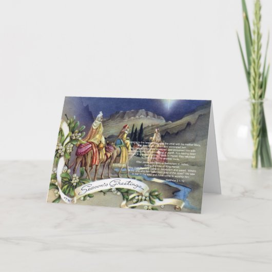 Cartes Pour Fêtes Annuelles Les sages et Matthew 2 (Devant)