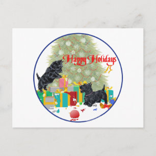 Cartes Pour Fêtes Annuelles Les Scotties trient les cadeaux de Noël