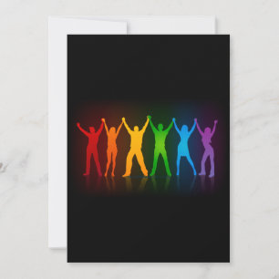 Cartes Pour Fêtes Annuelles Les six silhouettes debout de Slipperyjoe, bras le