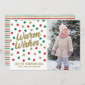 Cartes Pour Fêtes Annuelles Les souhaits chauds (Devant / Derrière)