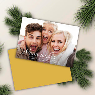 Cartes Pour Fêtes Annuelles Les souhaits chauds Pleine photo Bright Gold Chr