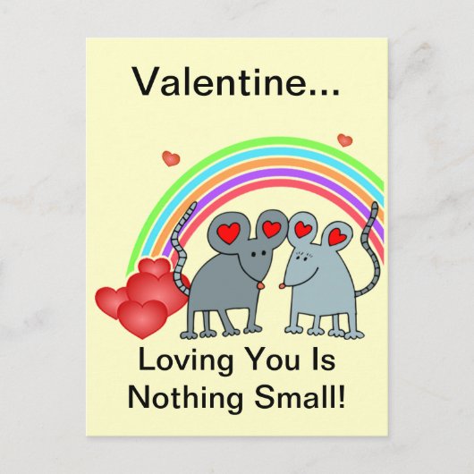 Cartes Pour Fêtes Annuelles Les souris en amour Valentines (Devant)