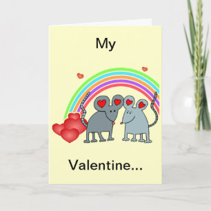 Cartes Pour Fêtes Annuelles Les souris en amour Valentines