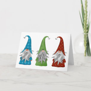 Cartes Pour Fêtes Annuelles Les Trois Cartes de Fêtes de Gnomes de Noël
