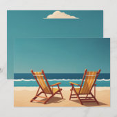 Cartes Pour Fêtes Annuelles Les vacances d'été (Devant / Derrière)