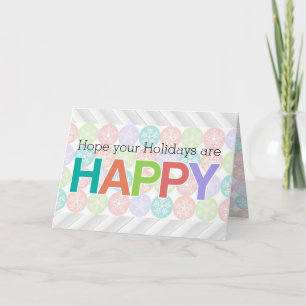 Cartes Pour Fêtes Annuelles Les vacances sont heureuses, Promo Pastel Coloré