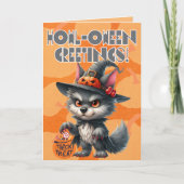 Cartes Pour Fêtes Annuelles Les vœux d'Halloween de la louve sorcière (Devant)