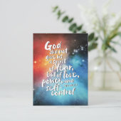 Cartes Pour Fêtes Annuelles L'Esprit d'Amour de DIEU AUCUNE PEUR Bible Verse C (Debout devant)