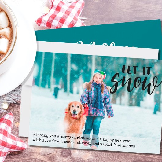 Cartes Pour Fêtes Annuelles Let it Snow Overlay Full Bleed Photo