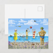 Cartes Pour Fêtes Annuelles L'été à la plage (Devant / Derrière)